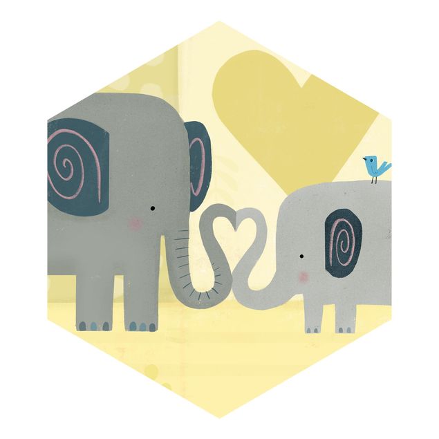 Graue Tapeten Mama und ich - Elefanten