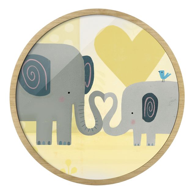 Wandbilder mit Rahmen Mama und ich - Elefanten