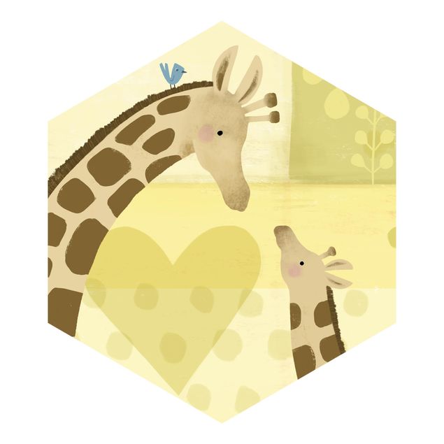Wandtapete Design Mama und ich - Giraffen