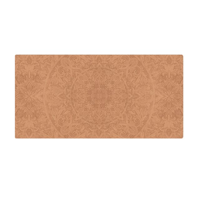Teppiche groß Mandala Aquarell Muster Ornament beige