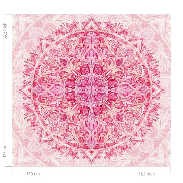 Vorhang Muster Mandala Aquarell Ornament pink