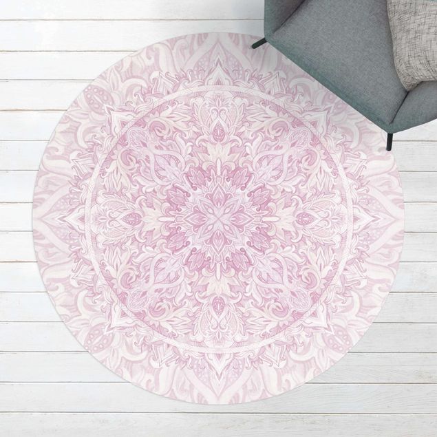 Teppiche Mandala Aquarell Ornament rosa