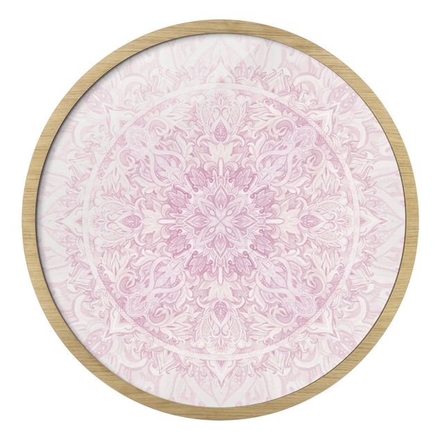 Wandbilder mit Rahmen Mandala Aquarell Ornament rosa