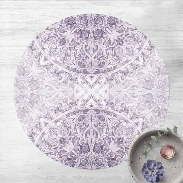 Teppiche Mandala Aquarell Ornament violett