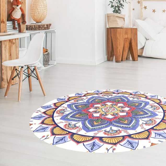 Teppich modern Mandala Meditation Chakra