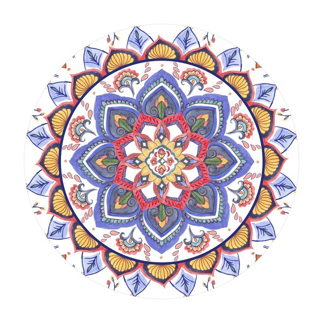 Runder Vinyl-Teppich - Mandala Meditation Chakra