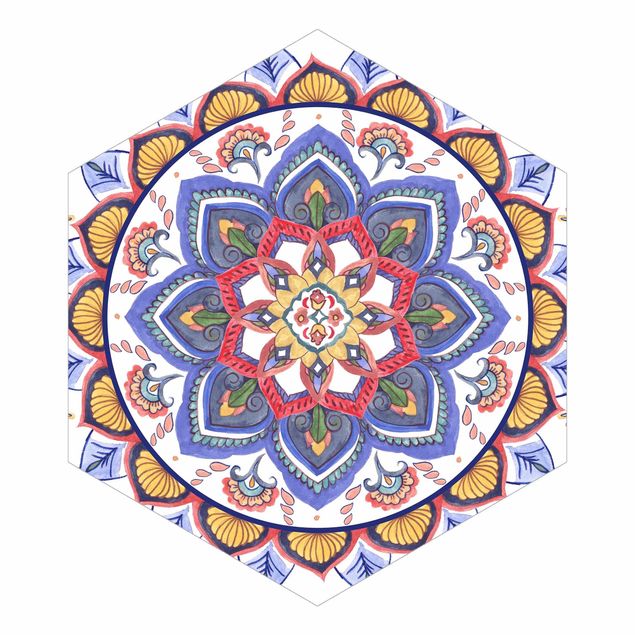 Hexagon Tapete Mandala Meditation Chakra