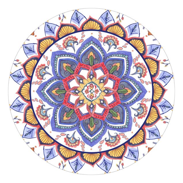 Runde Tapete selbstklebend - Mandala Meditation Chakra