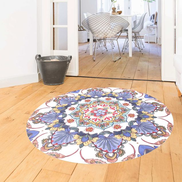 Moderner Teppich Mandala Meditation Hartha