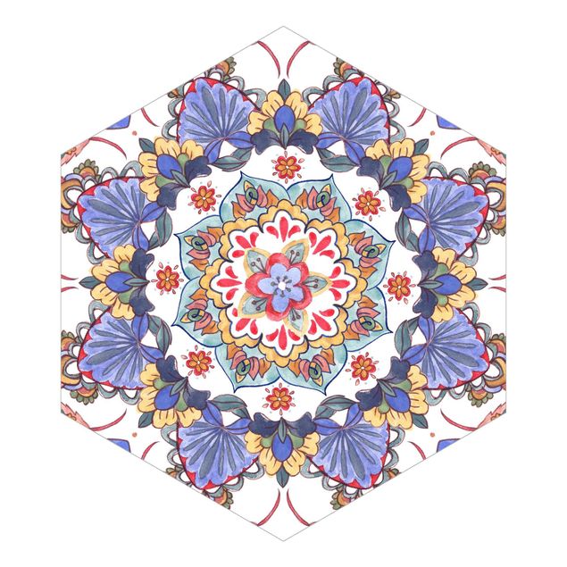 Hexagon Tapete Mandala Meditation Hartha