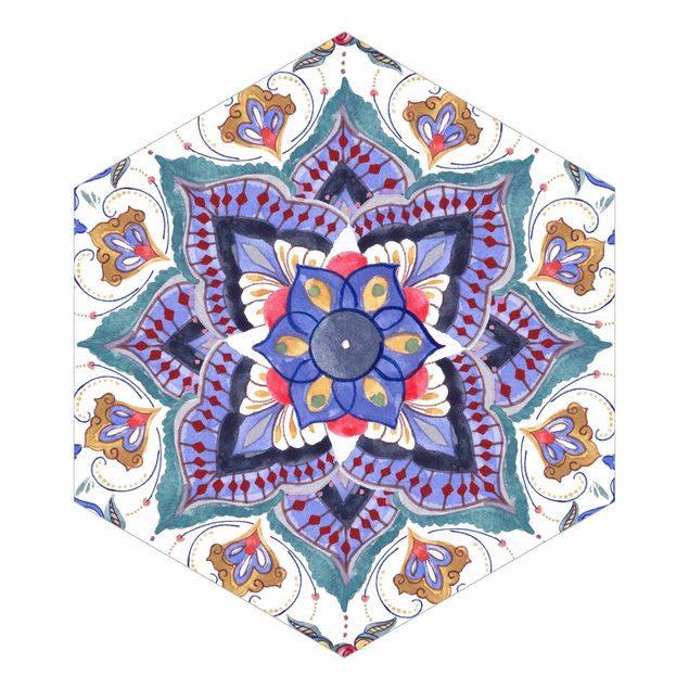 Hexagon Tapete Mandala Meditation Namasté