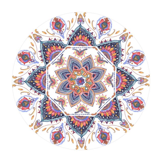 Runder Vinyl-Teppich - Mandala Meditation
