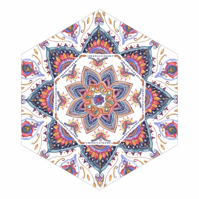Tapete Hexagon Mandala Meditation