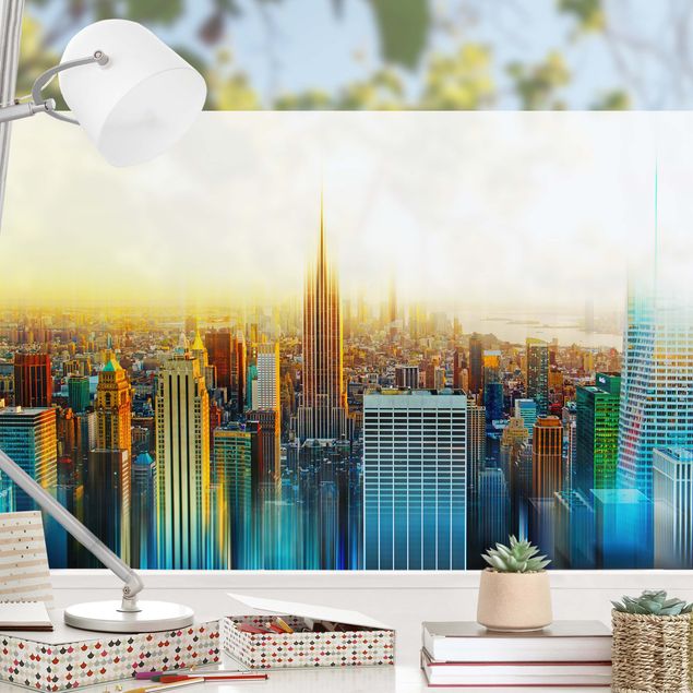 Fensterbild Skyline Manhattan Abstrakt