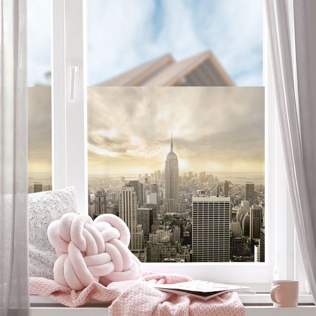 Fensterfolie Wohnzimmer Manhattan Dawn