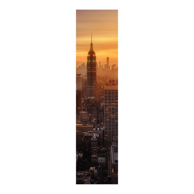 Schiebegardinen mit Motiv 3-teilig Manhattan Skyline Abendstimmung