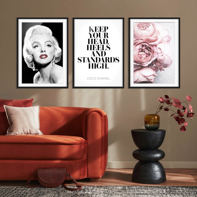 Schöne Wandbilder Marilyn mit Pfingstrosen