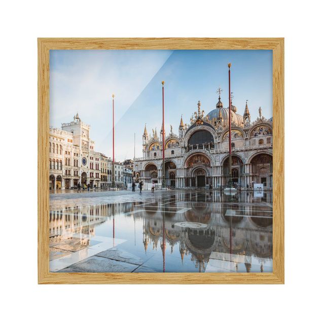 Bild mit Rahmen - Markusplatz in Venedig - Quadrat 1:1