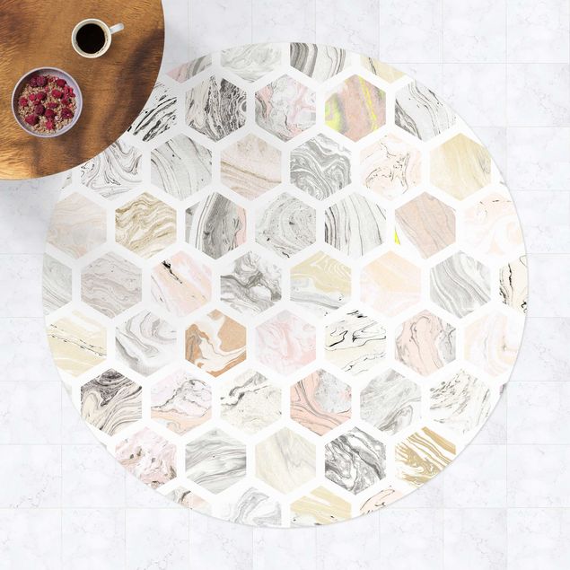 Teppiche Marmor Hexagone in Beige