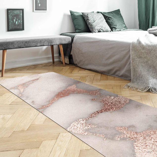Teppich abstrakt Marmoroptik mit Glitzer