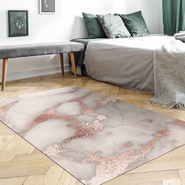 Teppich abstrakt Marmoroptik mit Glitzer