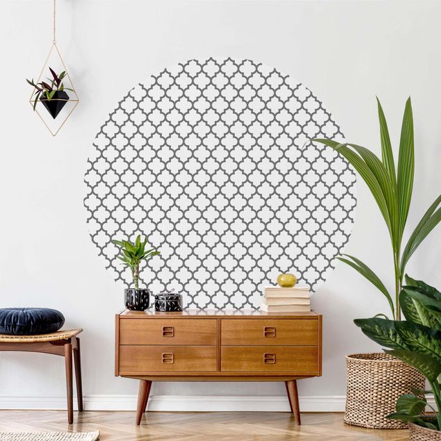Tapete Ornamente Marokkanisches Muster mit Ornamenten Grau