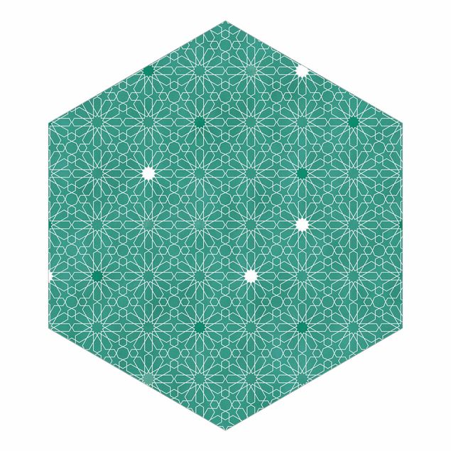 Fototapete türkis Marokkanisches Sternen Muster