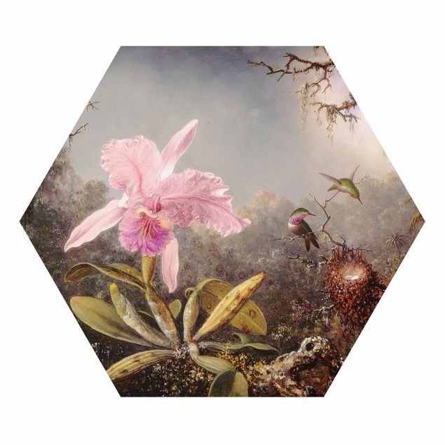 Kunstkopie Martin Johnson Heade - Orchidee und drei Kolibris