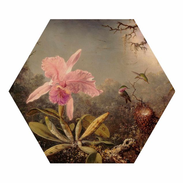 Kunstdrucke Martin Johnson Heade - Orchidee und drei Kolibris