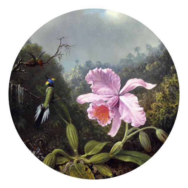 Orchideen Tapete Martin Johnson Heade - Stillleben mit Orchidee und zwei Kolibris
