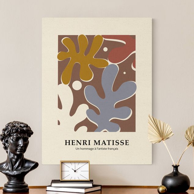 Wandbilder Wohnzimmer modern Matisse Hommage - Formen mit Punkten