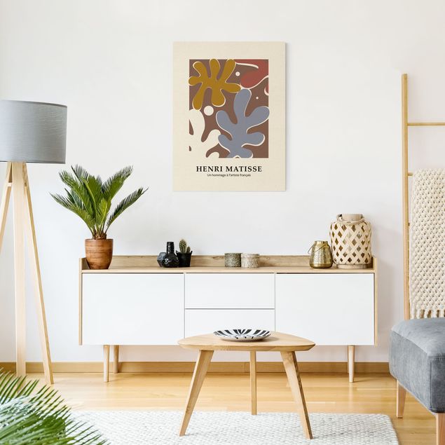 Wandbilder Wohnzimmer modern Matisse Hommage - Formen mit Punkten