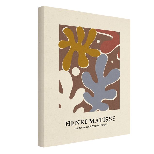 Leinwandbild Natur - Matisse Hommage - Formen mit Punkten - Hochformat 3:4
