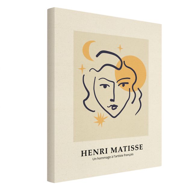 Leinwandbild Natur - Matisse Hommage - Frauengesicht - Hochformat 3:4
