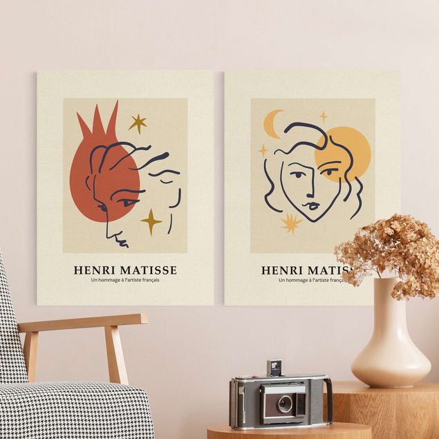 Leinwandbild Kunstdruck Matisse Hommage - Gesichter