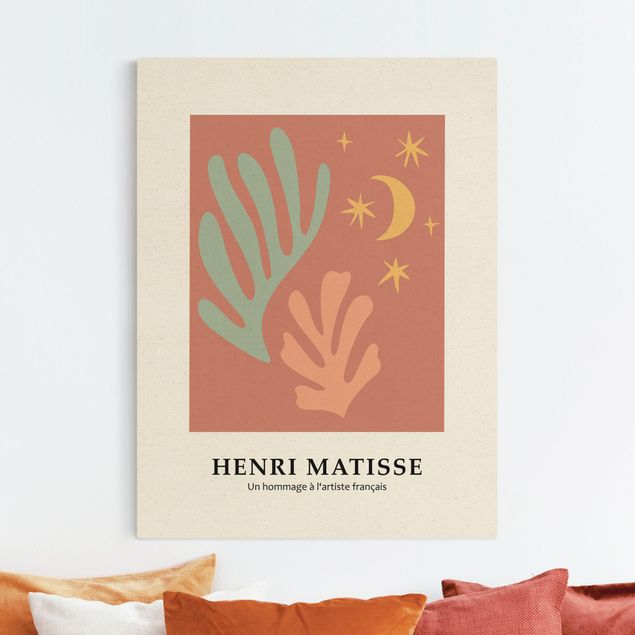 Leinwand Bilder XXL Matisse Hommage - Pflanzen im Mondschein