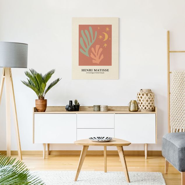 Moderne Leinwandbilder Wohnzimmer Matisse Hommage - Pflanzen im Mondschein