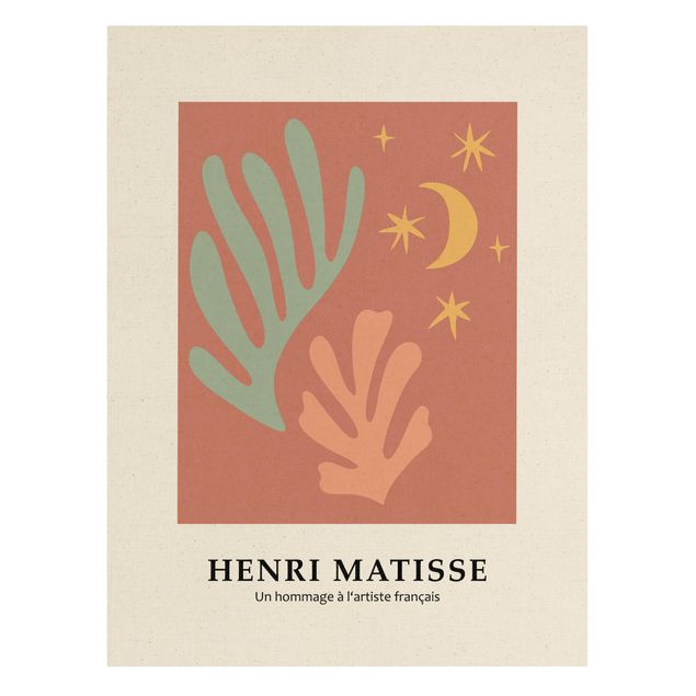 Leinwandbild Natur - Matisse Hommage - Pflanzen im Mondschein - Hochformat 3:4