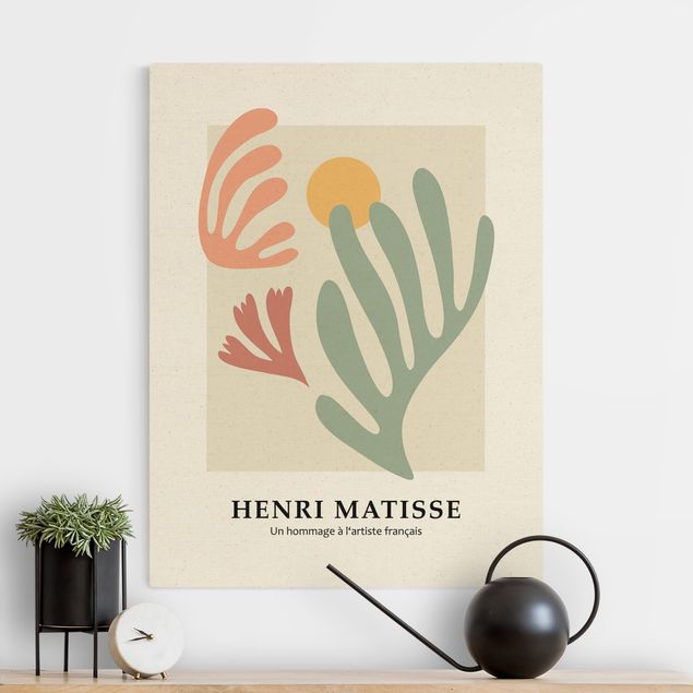 Leinwandbilder XXL Matisse Hommage - Sonne mit Pflanze