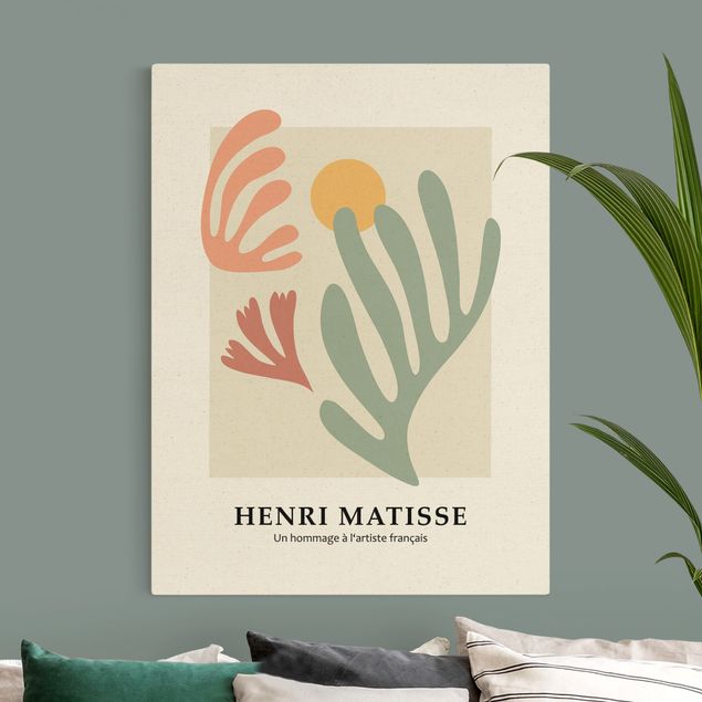 Leinwand Kunstdruck Matisse Hommage - Sonne mit Pflanze