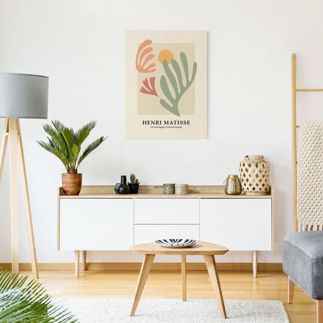 Leinwandbilder Wohnzimmer modern Matisse Hommage - Sonne mit Pflanze