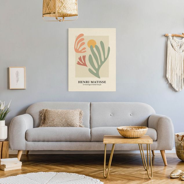 Bilder auf Leinwand Matisse Hommage - Sonne mit Pflanze