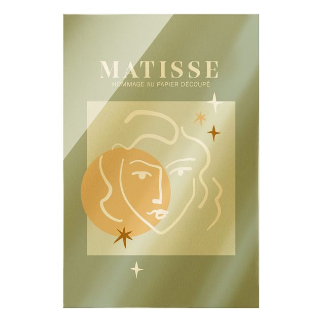 Glasbilder Matisse Interpretation - Gesicht und Sterne