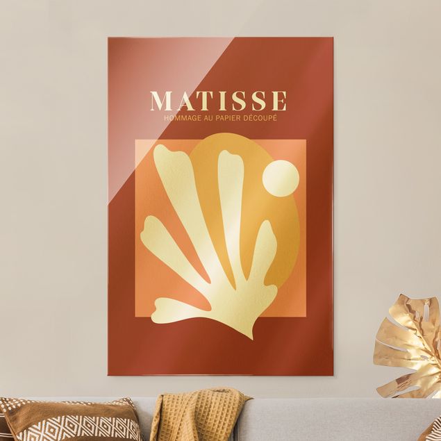 Glasbilder XXL Matisse Interpretation - Kombination Rot
