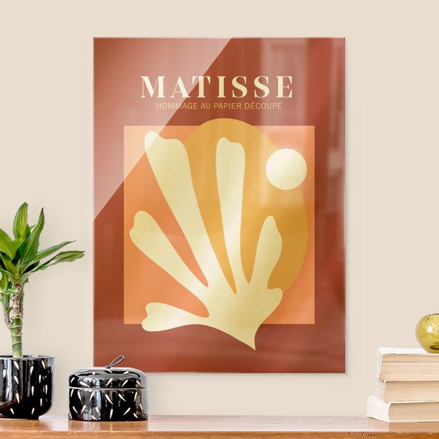 Wandbilder Glas XXL Matisse Interpretation - Kombination Rot