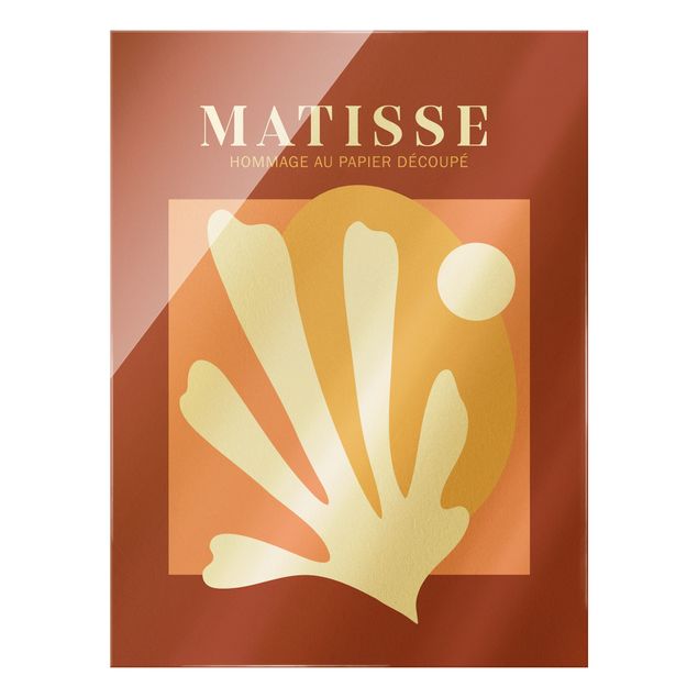 Glas Wandbilder Matisse Interpretation - Kombination Rot
