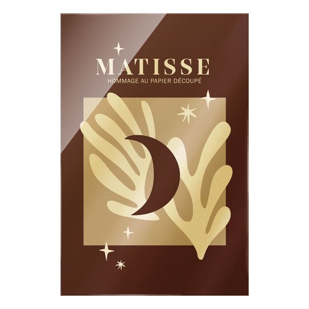 Bilder auf Glas Matisse Interpretation - Mond und Sterne Rot