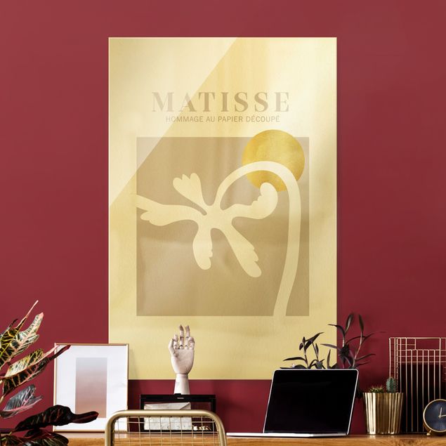 XXL Glasbilder Matisse Interpretation - Palme und Sonne