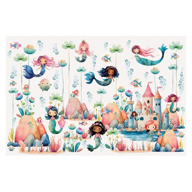 Wandtapete Design Meerjungenfrau Wunderwelt