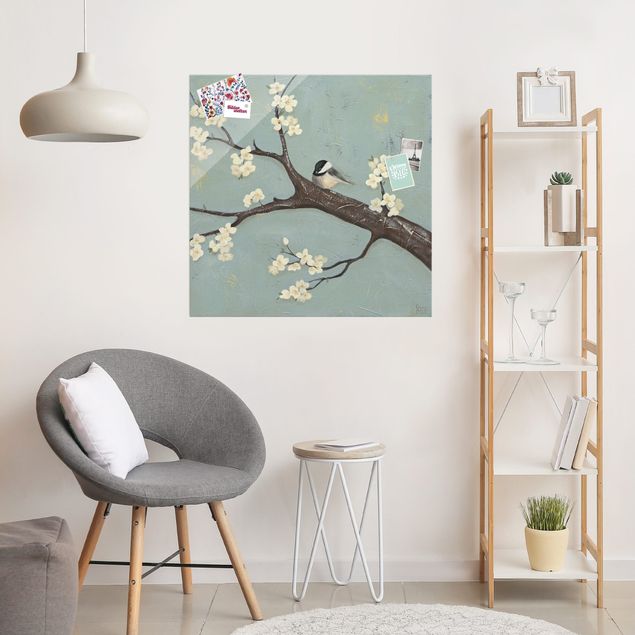 Wandbilder Tiere Meise auf Kirschbaum